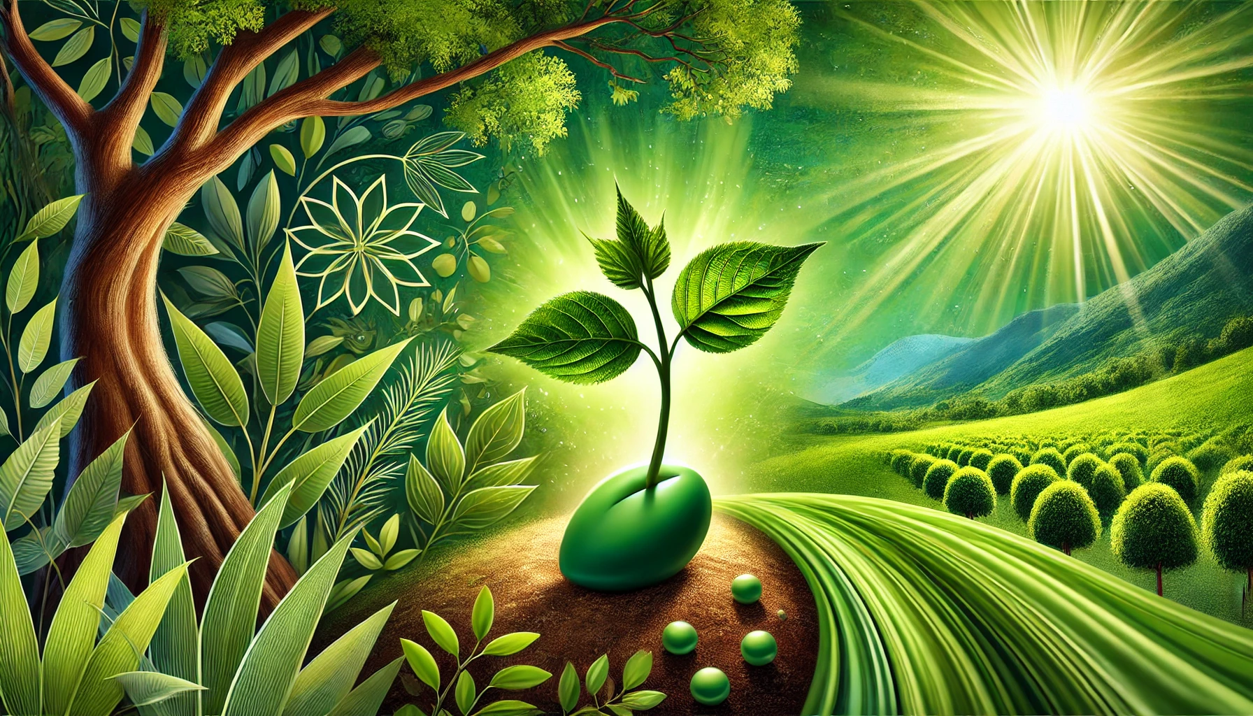 Existence of life in seeds Green Donor Message of greenery with green inspiration