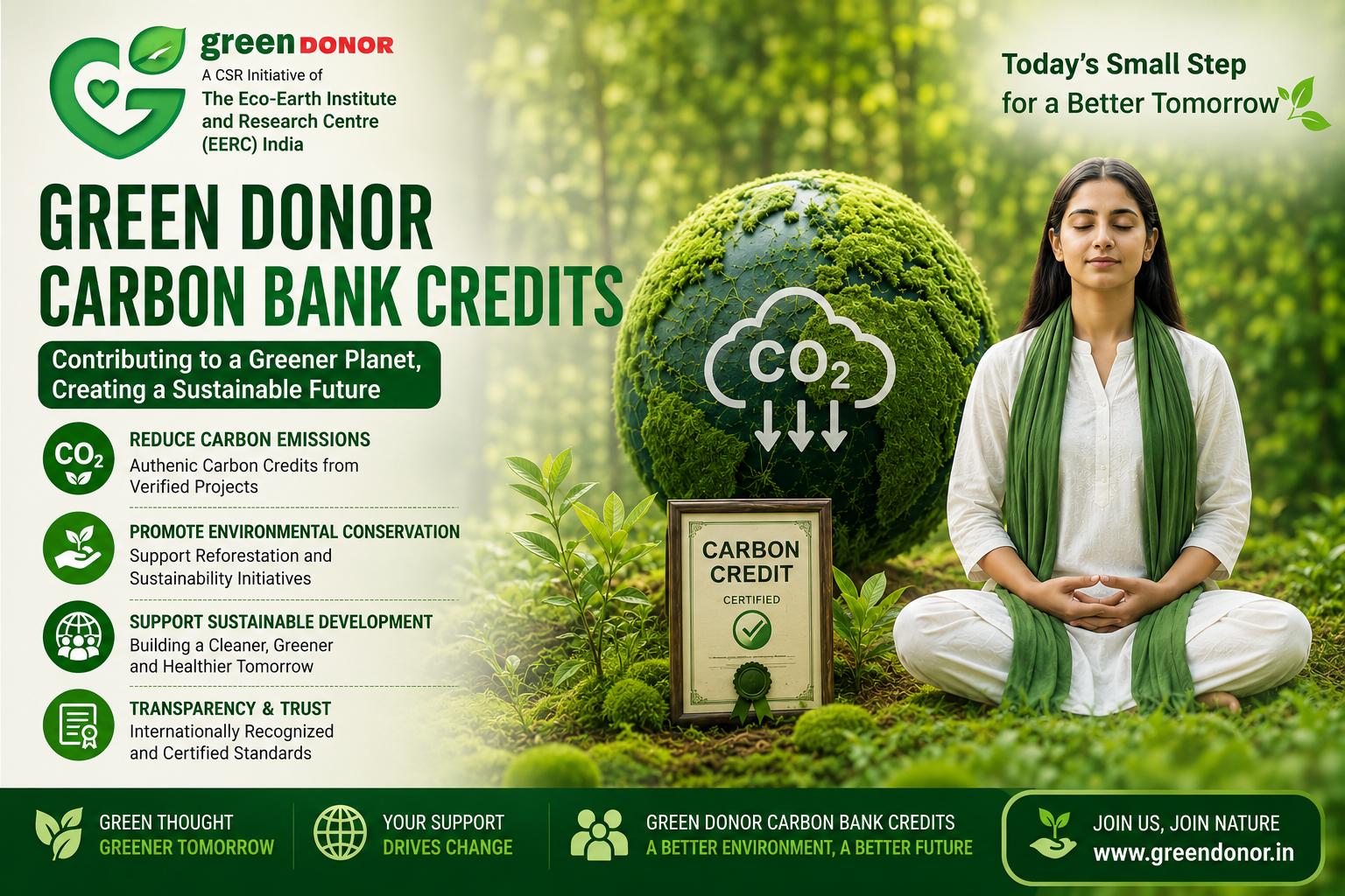 Green Donor Carbon Bank Credits initiative by EERC India promoting environmental sustainability and carbon conservation