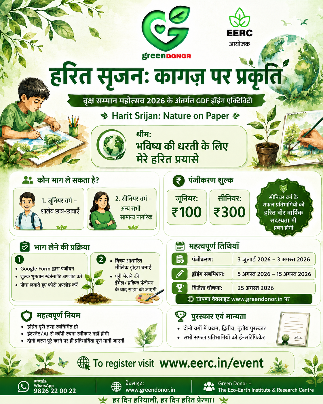 Harit Srijan Nature on Paper GDF Drawing Activity HV07/2026 by Green Donor EERC India
